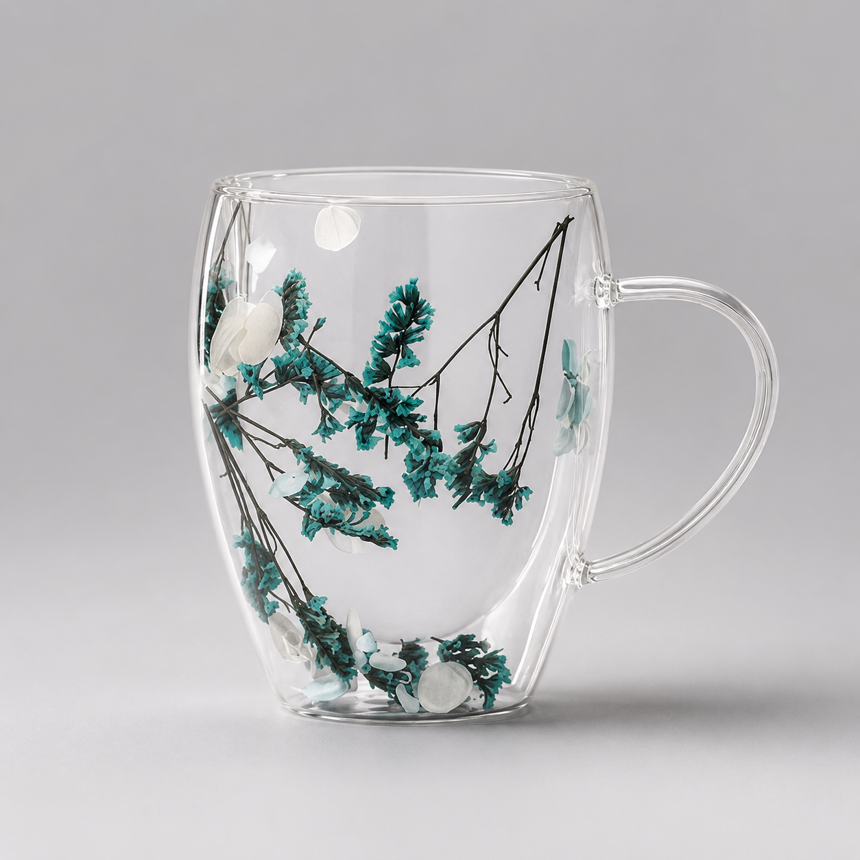 Botanical Bloom Double-Wall Glass Mug