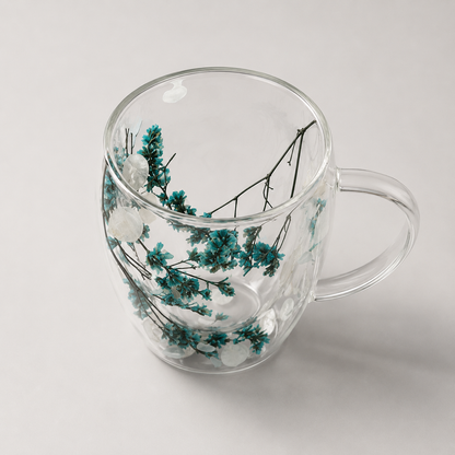 Botanical Bloom Double-Wall Glass Mug