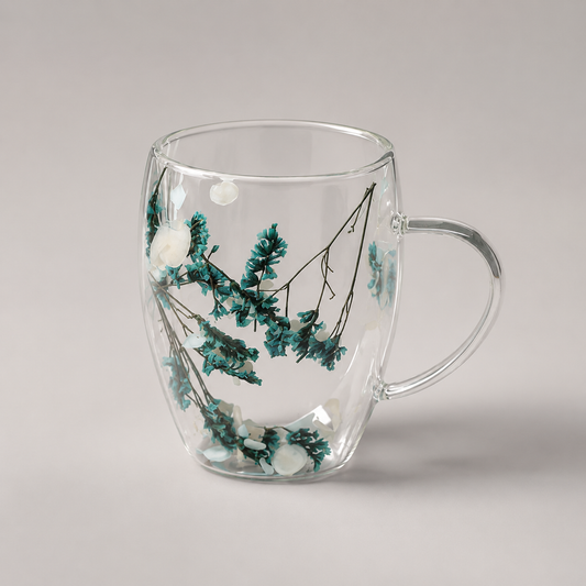 Botanical Bloom Double-Wall Glass Mug