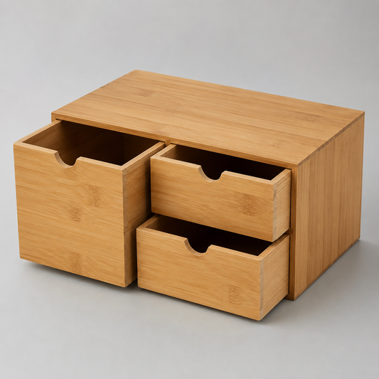 Bamboo Multi-Drawer Desktop Organizer